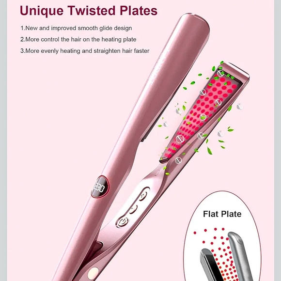 NIB Ion 2 in 1 Flatiron + Twist Curler 1" Professional Curling Iron Kit NWT - Picture 6 of 9